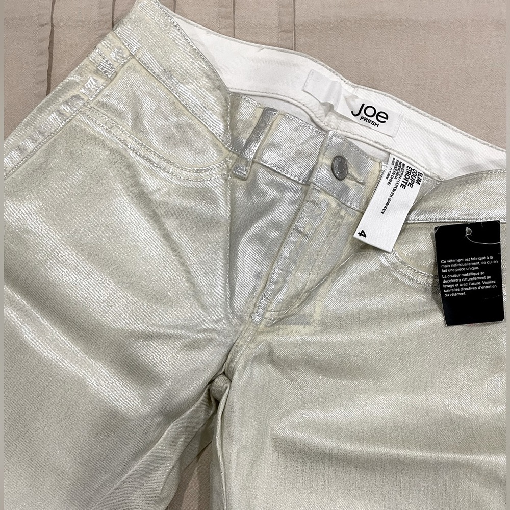 Shimmery silver denim